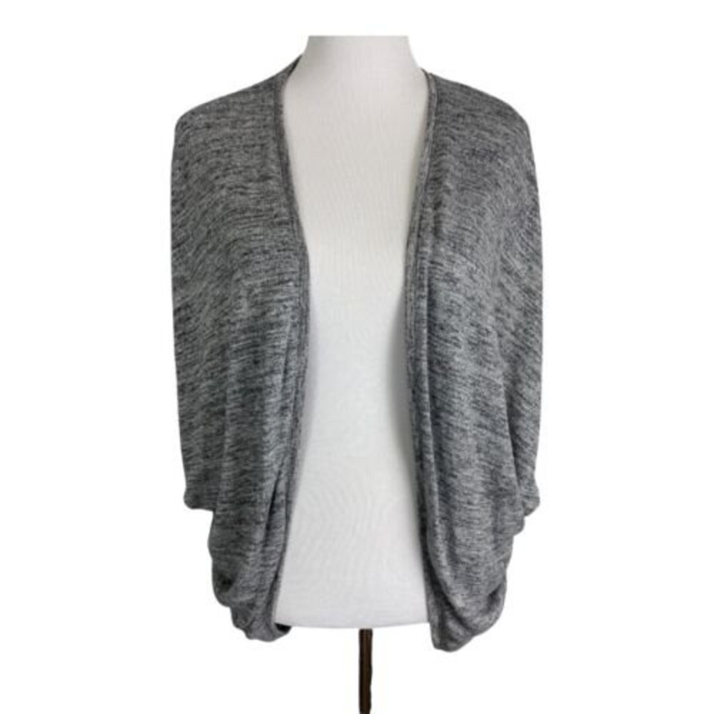 Old Navy Womens Shirt Size Medium Marled Gray Shawl Scrug Open Front